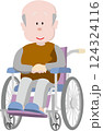 車椅子のお爺さん 124324116