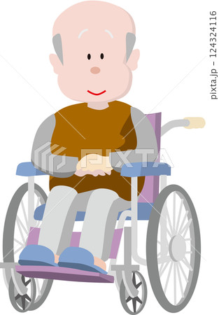 車椅子のお爺さん 124324116