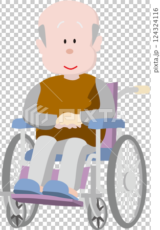 車椅子のお爺さん 124324116