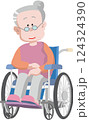 車椅子のおばあさん 124324390