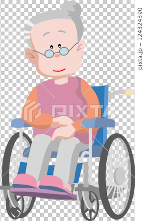輪椅的祖母 124324390