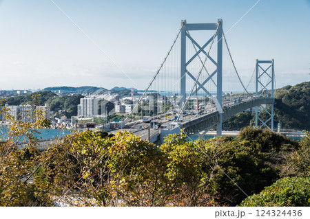 【北九州門司港　関門海峡と関門橋和布刈 第2展望台から】 124324436