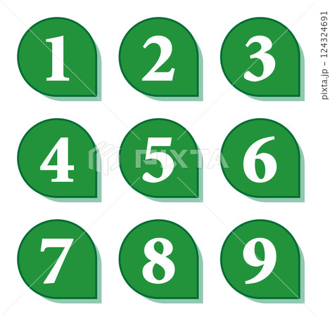 イラスト素材:数字アイコン1~9セット イラスト素材:数字アイコン1~9セット 124324691