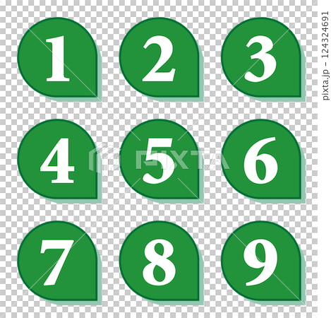 イラスト素材:数字アイコン1~9セット イラスト素材:数字アイコン1~9セット 124324691