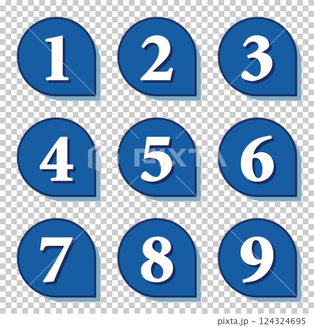 插圖素材:數位圖示設定1至9 插圖素材:數位圖示設定1至9 124324695