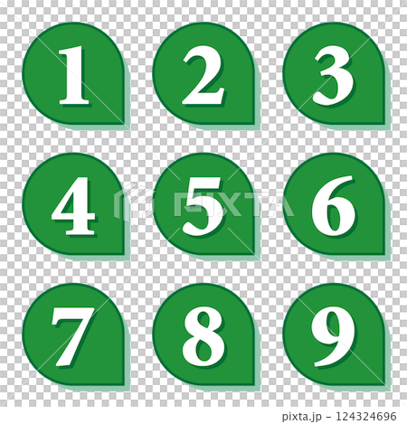 插圖素材:數位圖示設定1至9 插圖素材:數位圖示設定1至9 124324696
