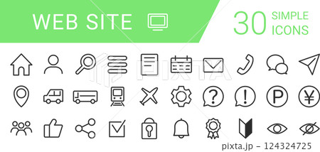 Webサイト用のシンプルなアイコンセット Webサイト用のシンプルなアイコンセット 124324725