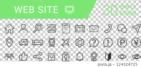 Webサイト用のシンプルなアイコンセット Webサイト用のシンプルなアイコンセット 124324725