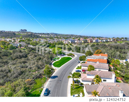 Aerial view houses in Scripps and Poway in San Diego, South California, USA Aerial view houses in Scripps and Poway in San Diego, South California, USA 124324752