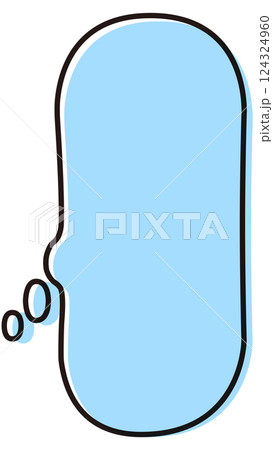 シンプルな縦長の吹き出し　気持ち　イラスト素材　青 124324960