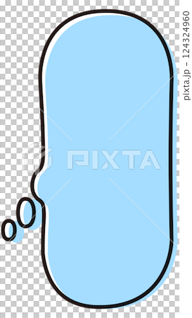 シンプルな縦長の吹き出し　気持ち　イラスト素材　青 124324960