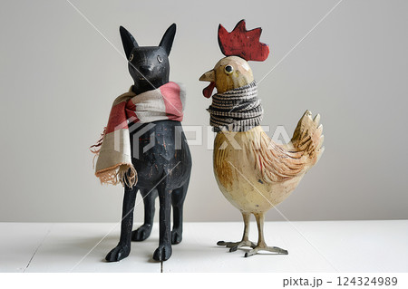 黒い犬とニワトリくん 黒い犬とニワトリくん 124324989