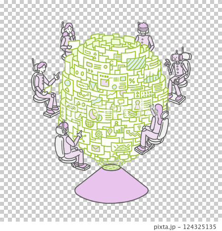 大數據網路數位AIIT插畫 大數據網路數位AIIT插畫 124325135