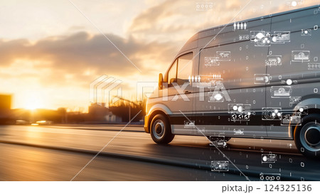 人工知能に強化された自律配送車、デジタル物流の革新 124325136