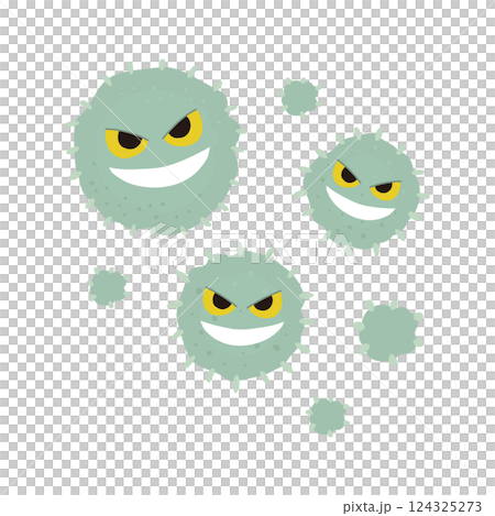 悪い顔つきのカビのイメージイラスト 124325273