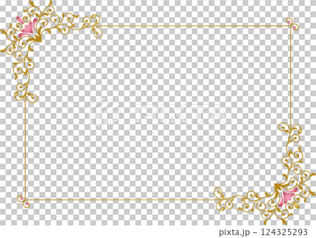 Vintage calligraphy style frame material 83 <Decorative borders and decorative frames> Vintage calligraphy style frame material 83 <Decorative borders and decorative frames> 124325293