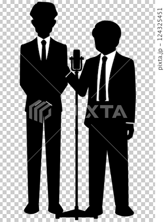 一位男喜劇演員表演喜劇表演的剪影 124325451