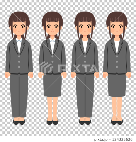スーツを着た女性のイラストセット 124325626