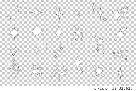 星のモチーフのイラスト、記号セット。 星のモチーフのイラスト、記号セット。 124325629
