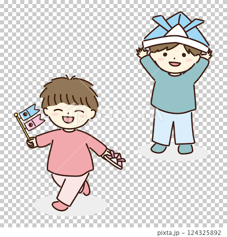 兒童節幼兒園小朋友插畫 124325892