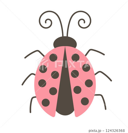 Cute ladybug character isolated on white background. 124326368