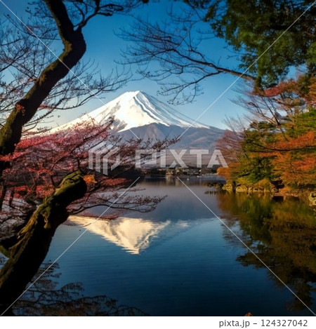 富士山 ～静寂の湖畔に映る絶景～2 124327042