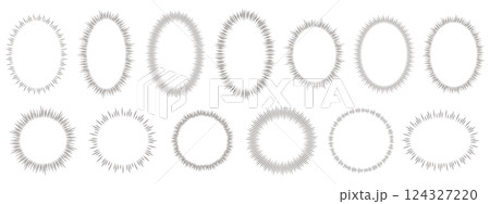 吹き出し放射状 効果線セット 吹き出し放射状 効果線セット 124327220