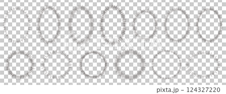 吹き出し放射状 効果線セット 吹き出し放射状 効果線セット 124327220