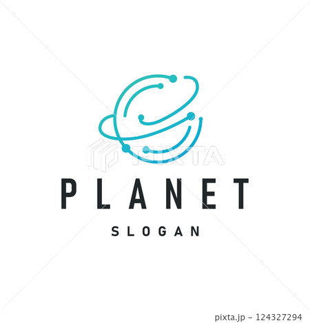 Space logo modern design planet template illustration simple circle inspiration model 124327294