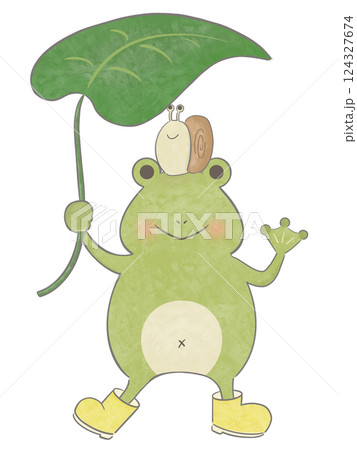 長靴カエルとカタツムリ 主線あり 124327674