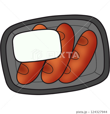 The illustration of a sausage 124327944