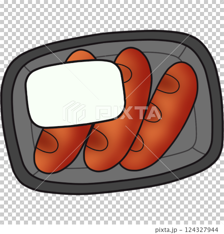 The illustration of a sausage 124327944