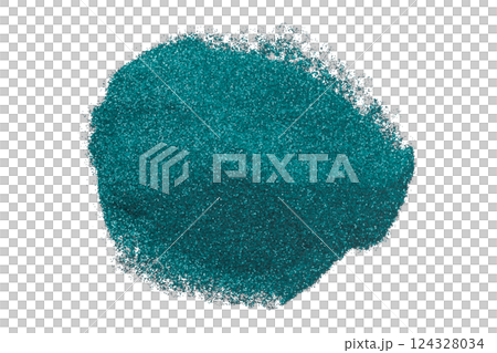 Green glitter powder isolated on transparent background 124328034