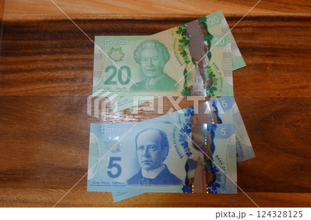 カナダドル紙幣　20ドル　5ドル　 124328125