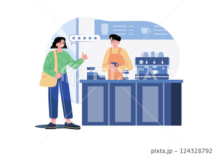 Businesswoman Giving Feedback For The Coffee Shop Service 124328792