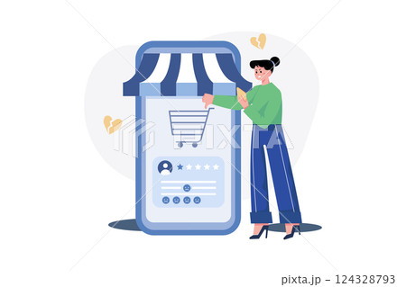 Customer Giving A Negative Review To The Product On Online Store Customer Giving A Negative Review To The Product On Online Store 124328793