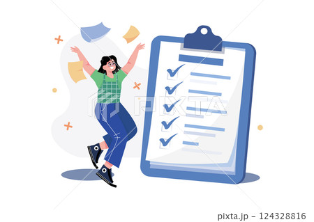 Lady Completed All Of Her Business Tasks Lady Completed All Of Her Business Tasks 124328816