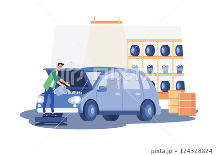 Oil Change & Lube Illustration concept on white background 124328824