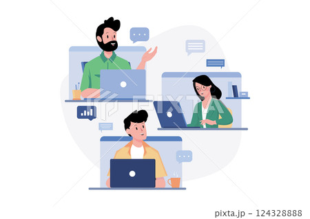 Business People Doing Online Meeting Business People Doing Online Meeting 124328888