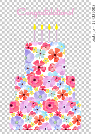 Three-tiered cake 124329008