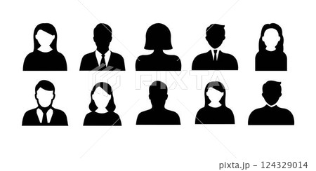 User profile icon set. Profile, people silhouette, person, avatar, sign up button vector collection. User profile icon set. Profile, people silhouette, person, avatar, sign up button vector collection. 124329014