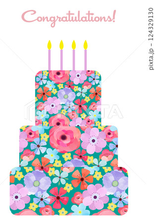 三段ケーキ 124329130