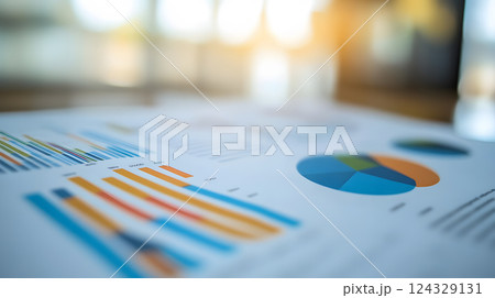 Close-up of a business plan with market analysis 124329131