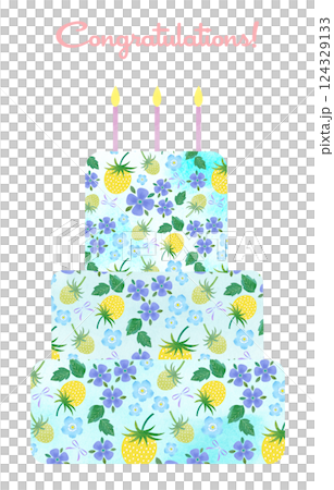 Three-tiered cake 124329133