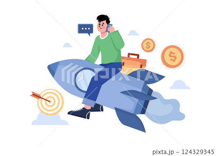 Startup Life Vector Illustration Concept Startup Life Vector Illustration Concept 124329345