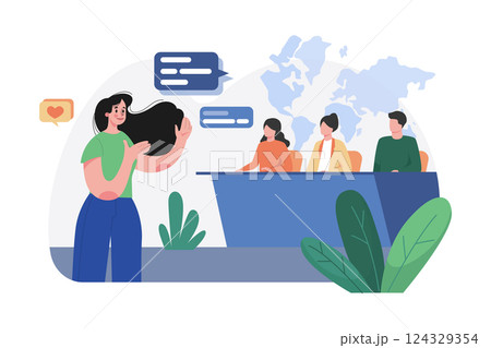 Young Businesswoman Giving A Presentation At A Conference 124329354