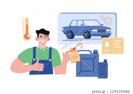 Oil Change & Lube Illustration concept on white background 124329366