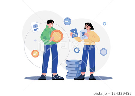 Cryptographic Token Illustration concept on white background Cryptographic Token Illustration concept on white background 124329453