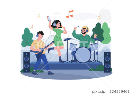 Open Air Concert Illustration concept on white background 124329461
