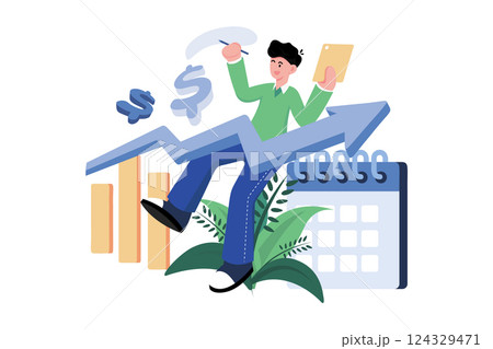 Finance Planning Illustration concept on white background Finance Planning Illustration concept on white background 124329471